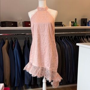 Retrofete Pink Lace Dress